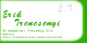 erik trencsenyi business card